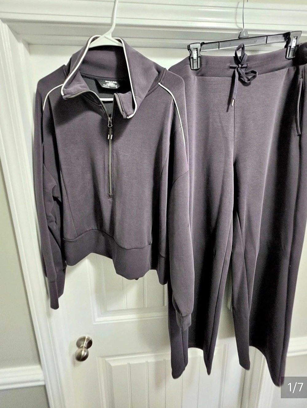 Member's Mark Sandwash Quarter Zip and Wide Leg Pant Set Gray XL